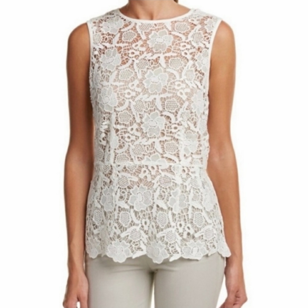 Cabi Lace Shell Peplum